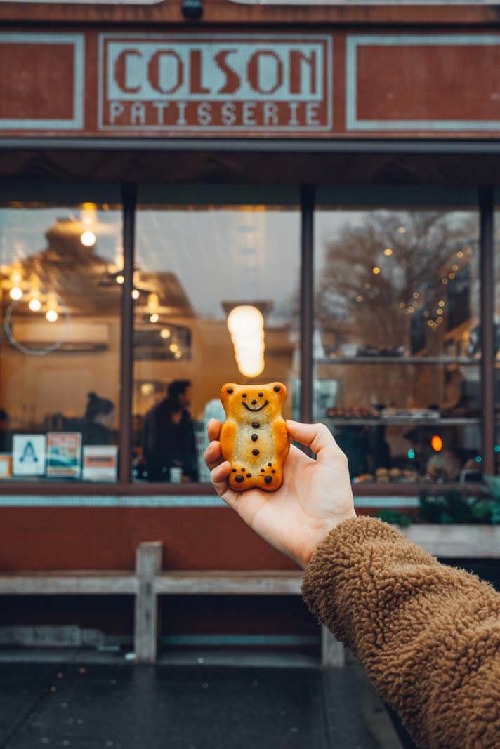 Colson Patisserie in Park Slope Brooklyn with teddy bear cake