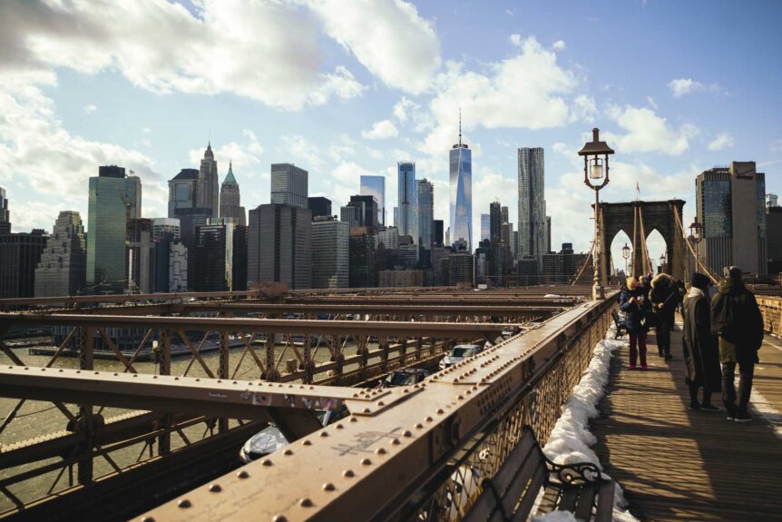 Brooklyn Bridge with Manhattan in the Background
