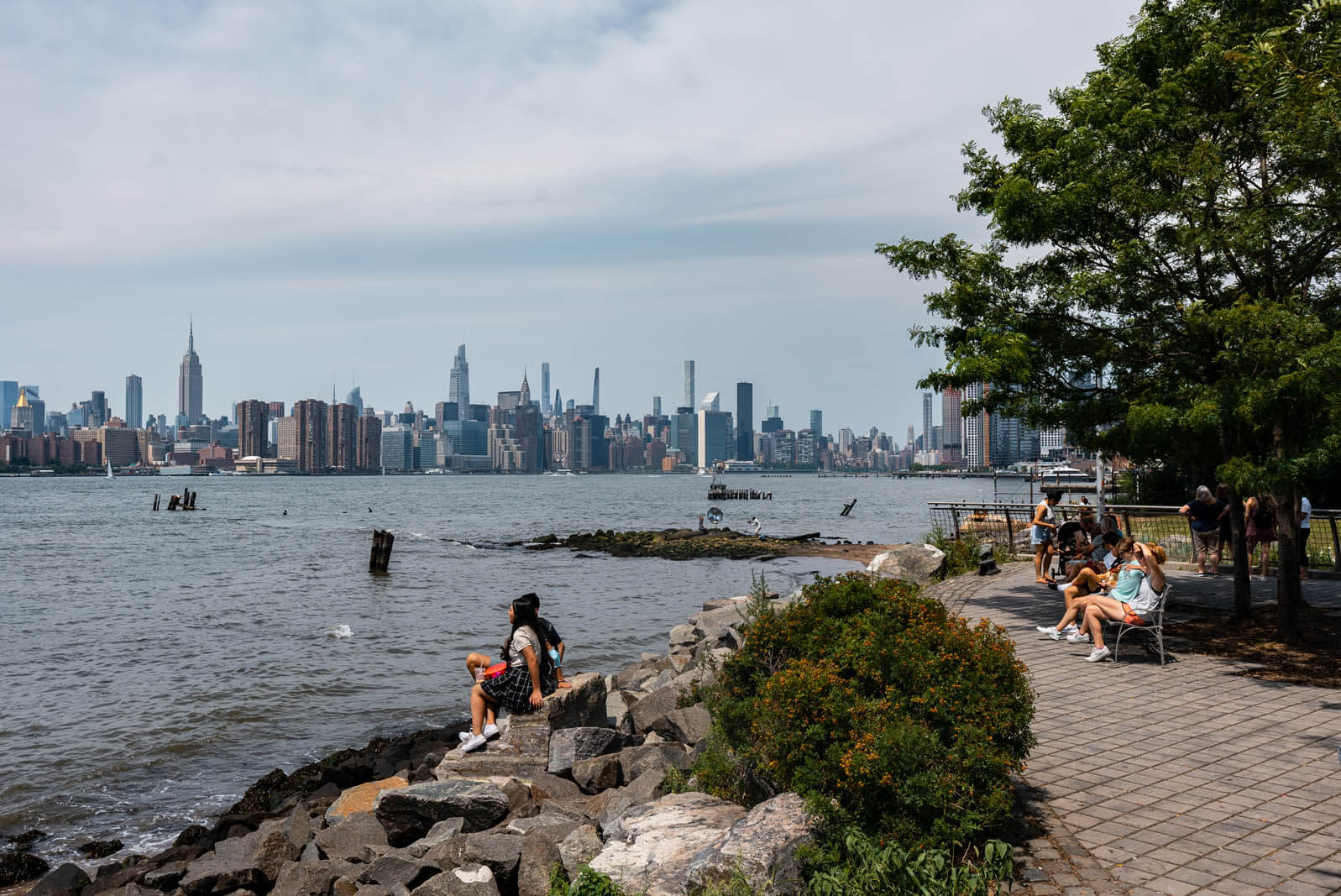 Manhattan view from Marsha P Johnson Park in Williamsburg Brooklyn formerly known as East River State Park