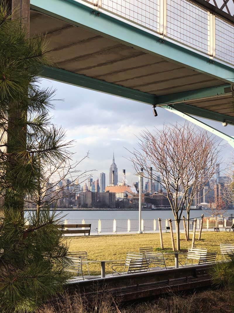 View of Manhattan from Domino Park in Williamsburg