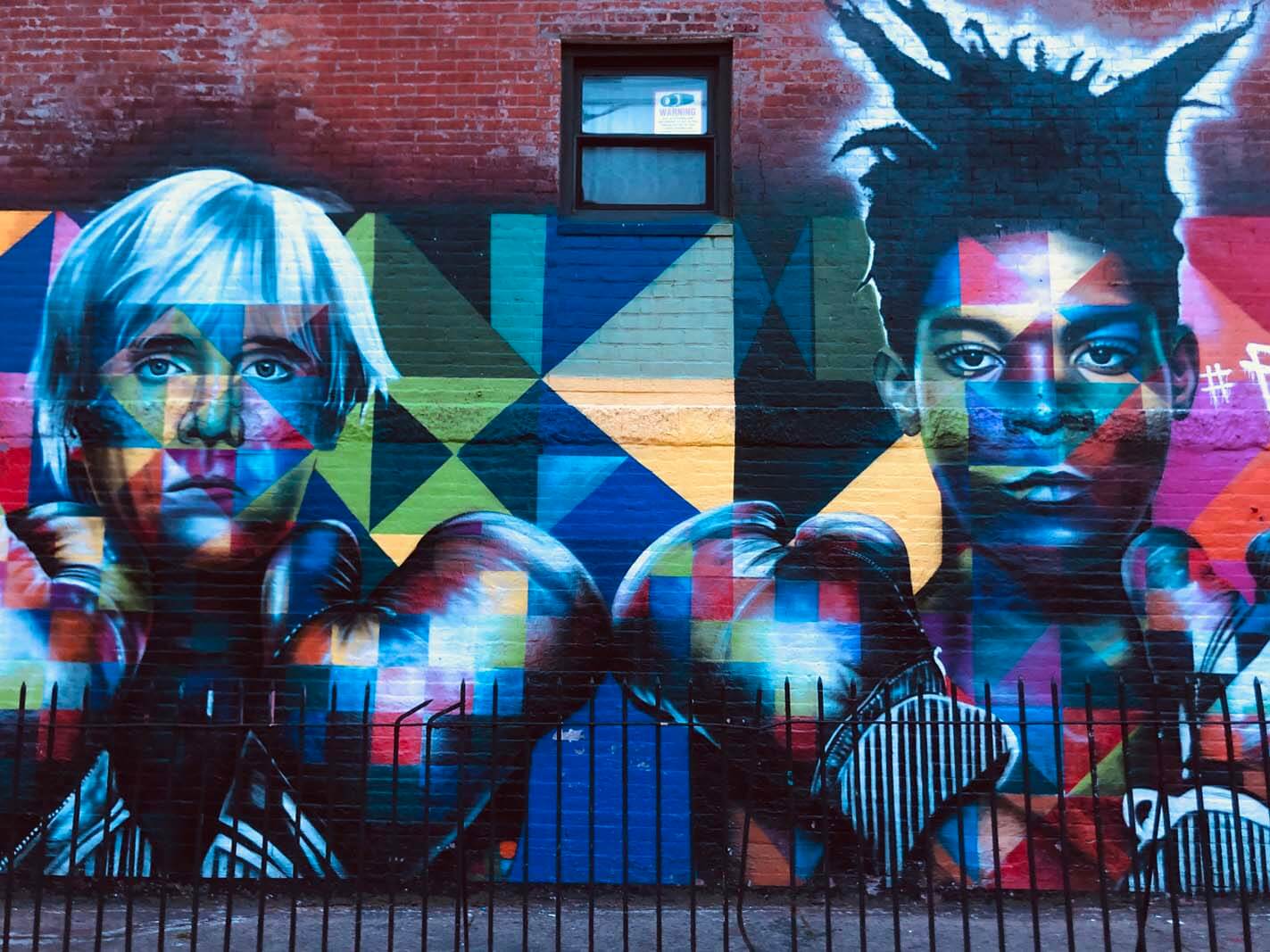 Jean-Michel Basquiat and Andy Warhol by KOBRA in Williamsburg