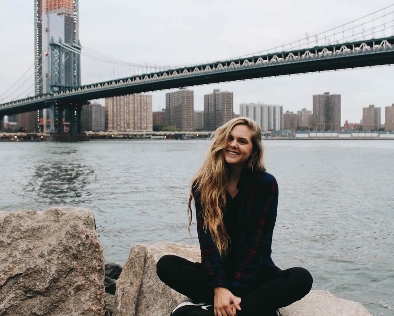 Katie in Brooklyn Bridge Park in DUMBO