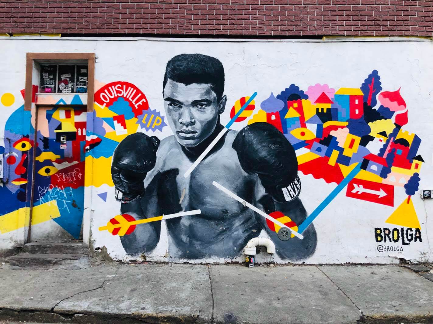 Muhammed Ali murale de Brolga în Williamsburg Brooklyn