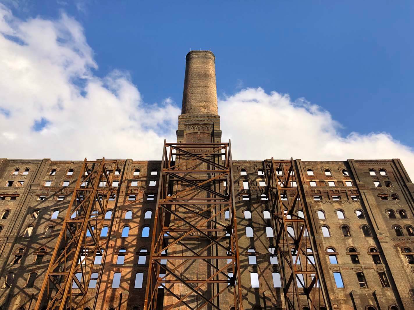 The Domino Sugar Factory at Domino Park in Williamsburg Brooklyn