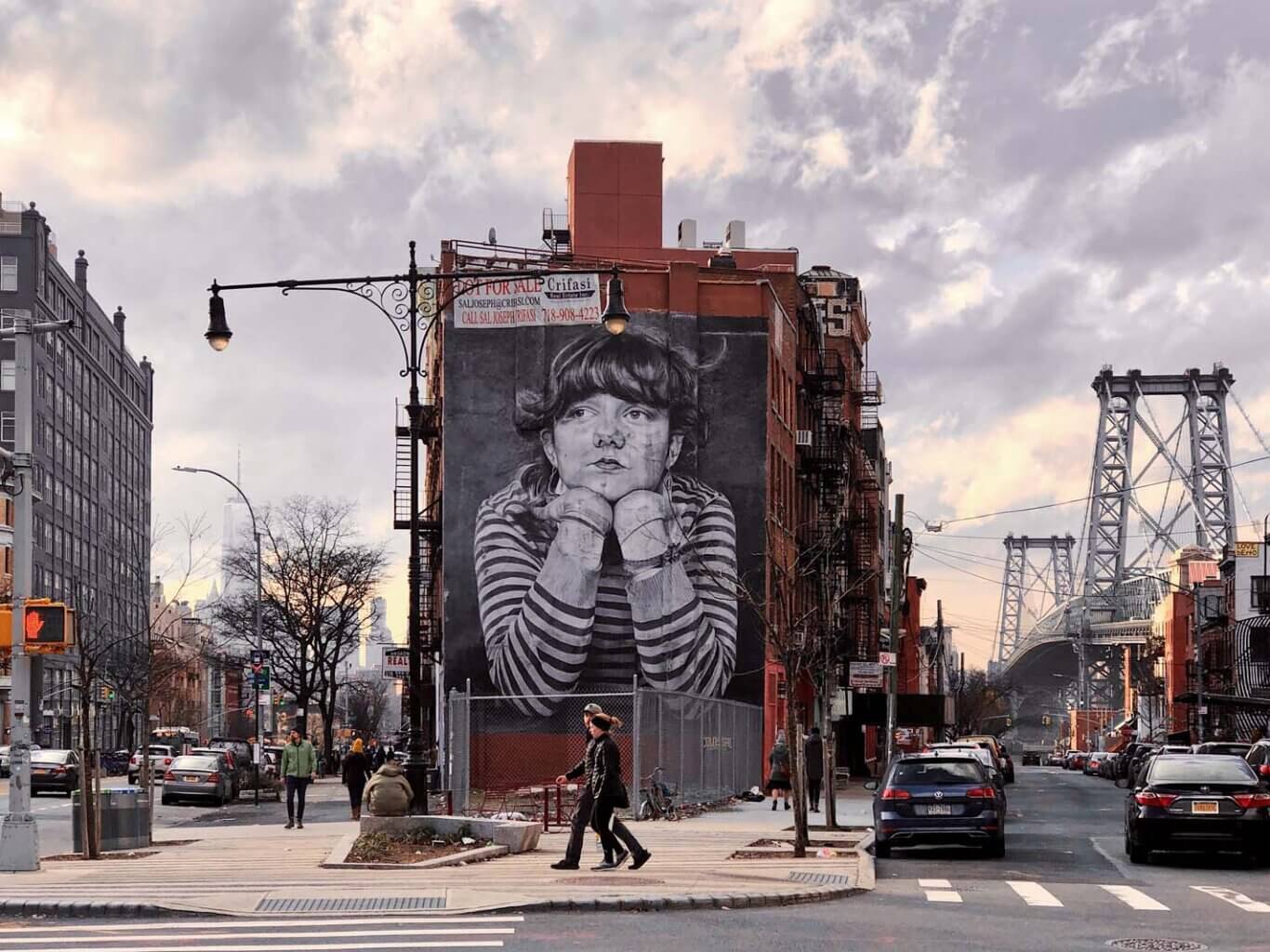 The Mona Lisa of Williamsburg mural Brooklyn by Steven Paul