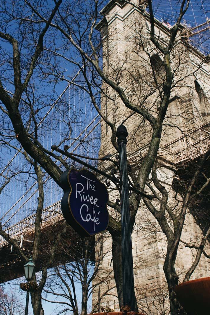 River Cafe in DUMBO under the Brooklyn Bridge by Katie Hinkle