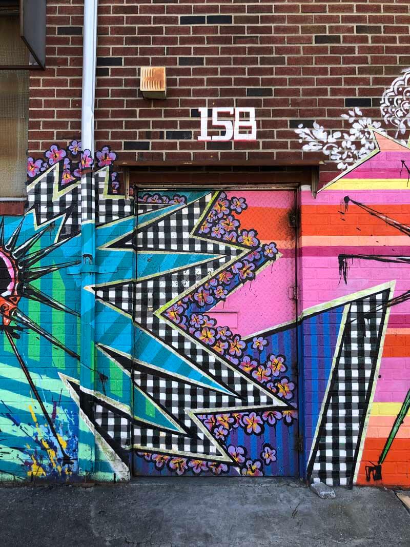 colorful door in Gowanus Brooklyn