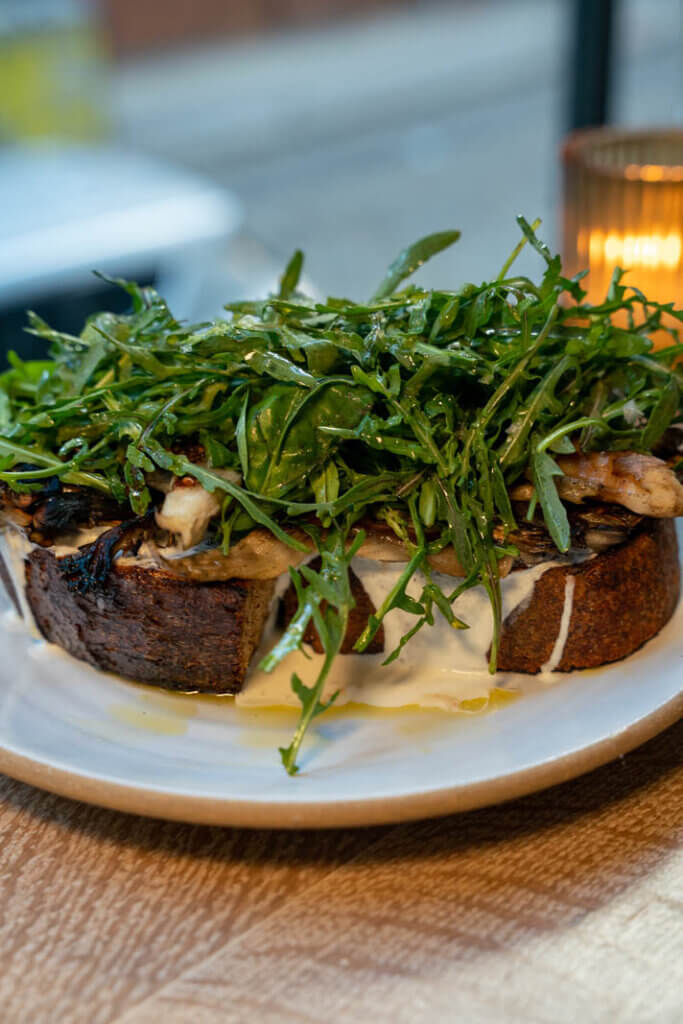 ricotta and rucola toast from Gair in DUMBO