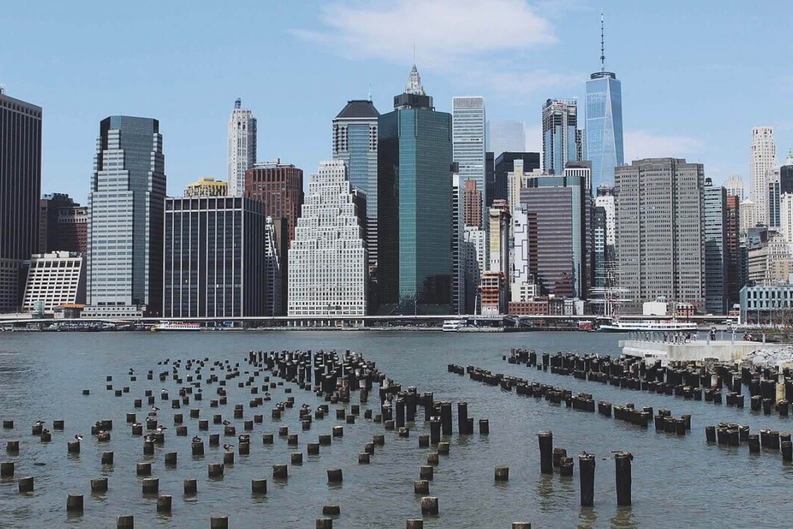 piers at Brooklyn Bridge Park in DUMBO Brooklyn by Katie Hinkle