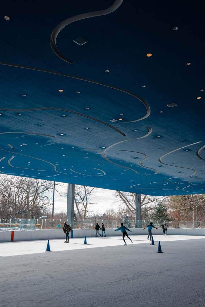 figure skaters at prospect park ice skating rink in brooklyn