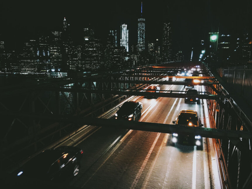 Brooklyn-bridge-cars-at-night-by-katie-hinkle