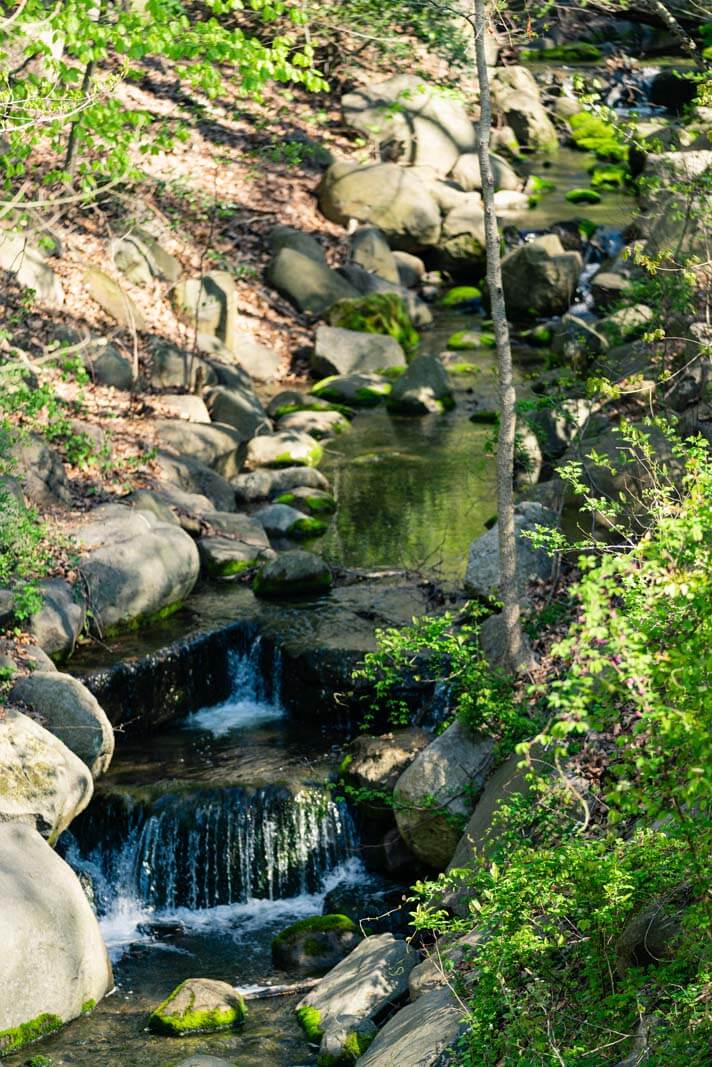 small waterfall in prospect park