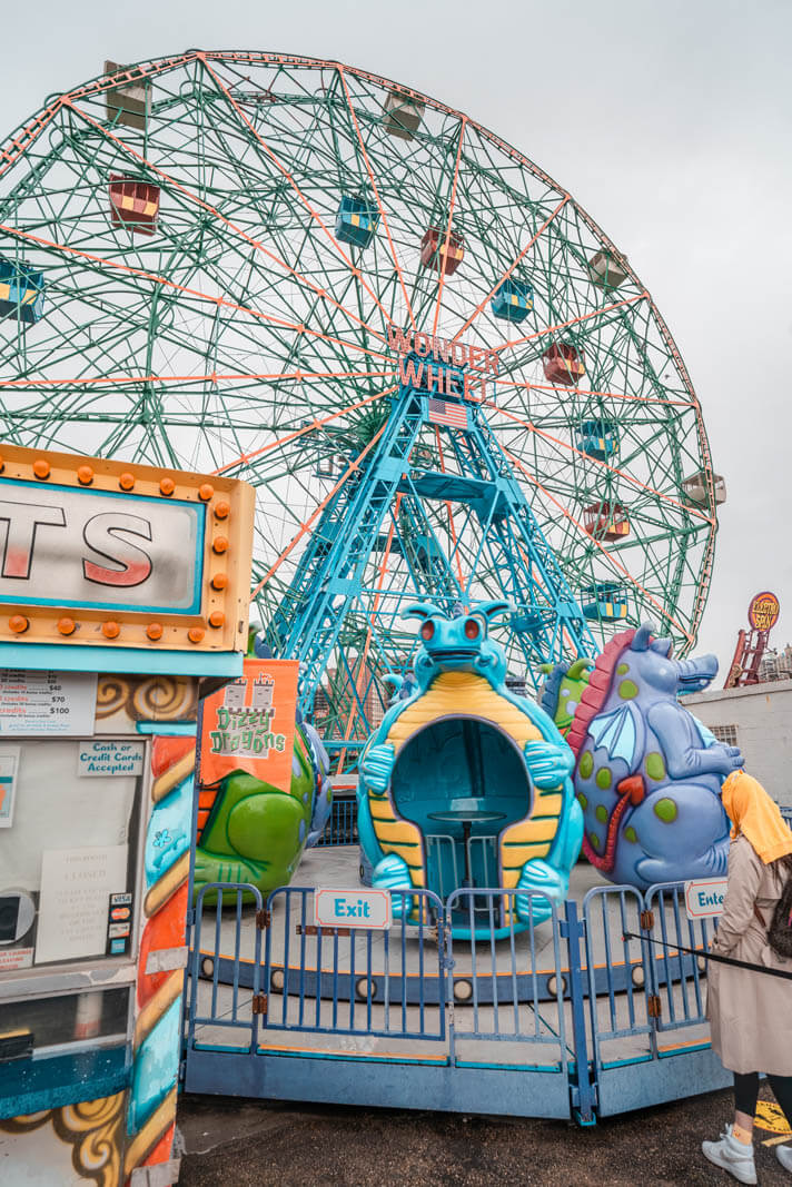 kiddie rides at Denos Wonder Wheel Park at Coney Island