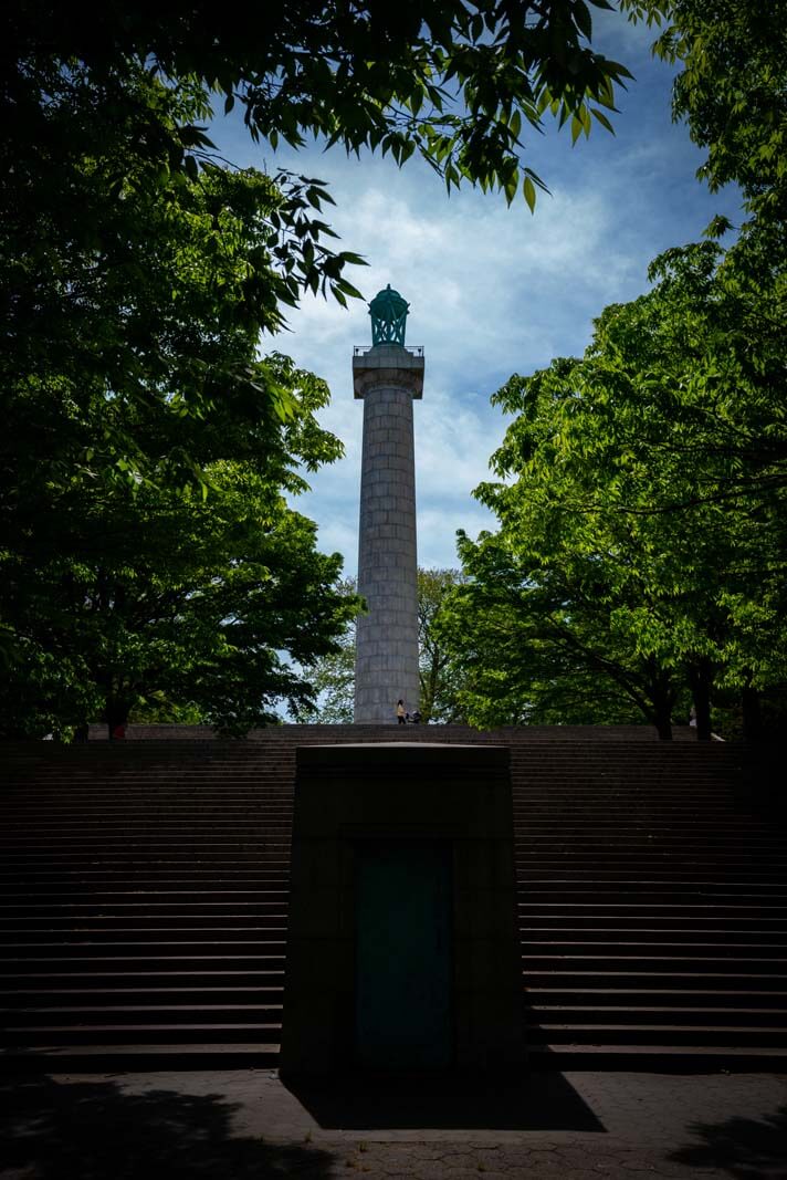 stairs and monument in fort greene park in brooklyn