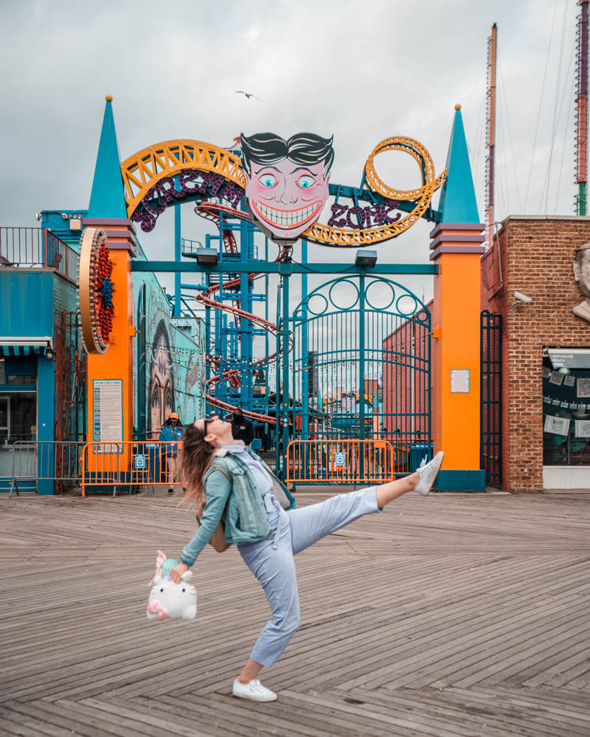 winning a game at the coney island boardwalk