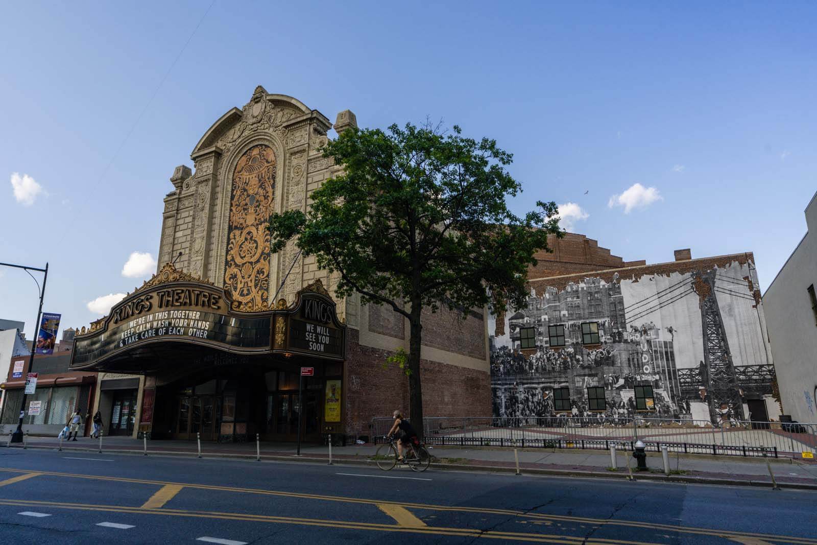 Kings Theater and Mural in Flatbush Brooklyn