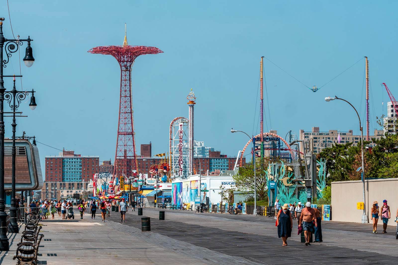 Coney Island Boardwalk in Brooklyn