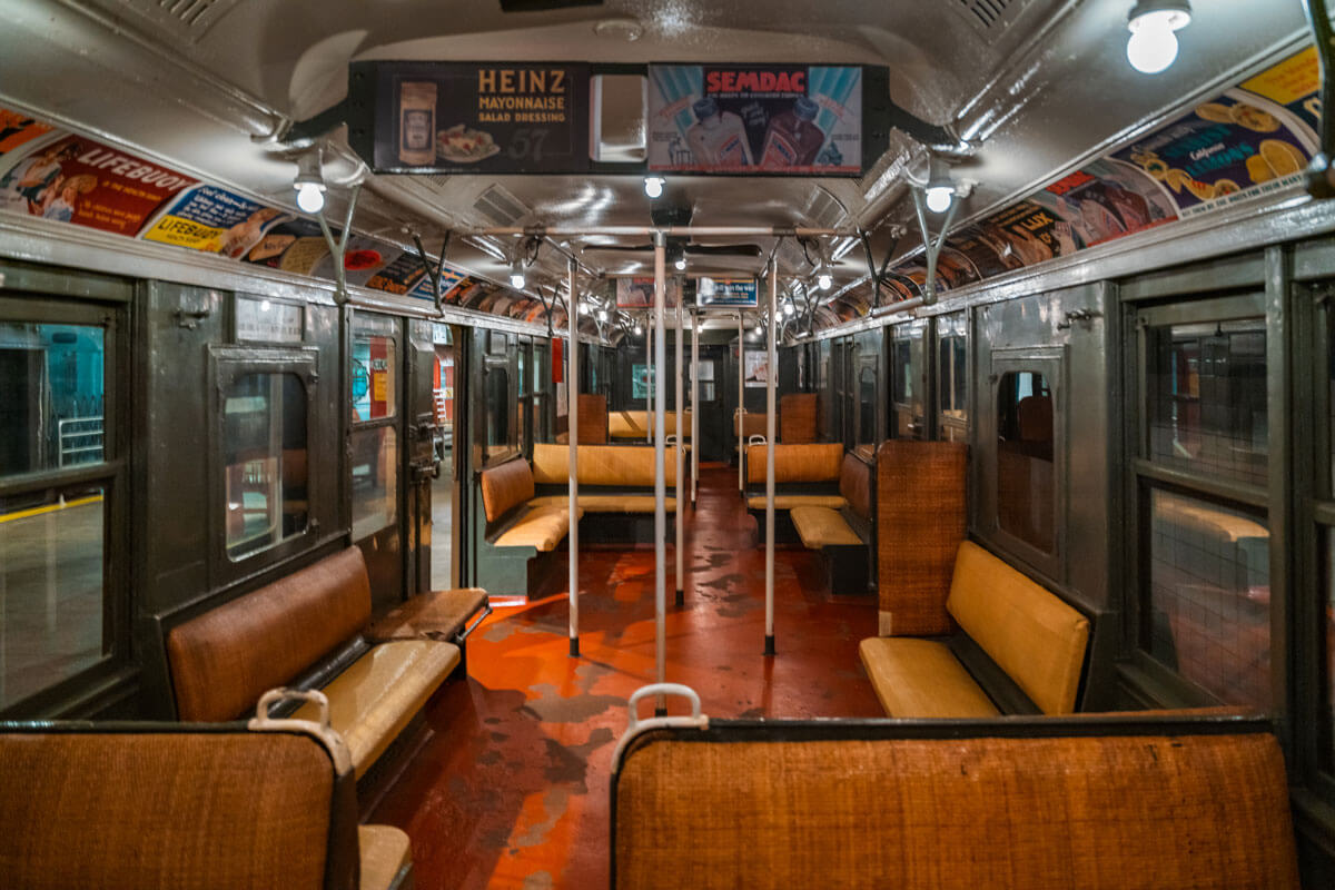 inside-the-vintage-train-in-the-New-York-Transit-Museum-in-Brooklyn