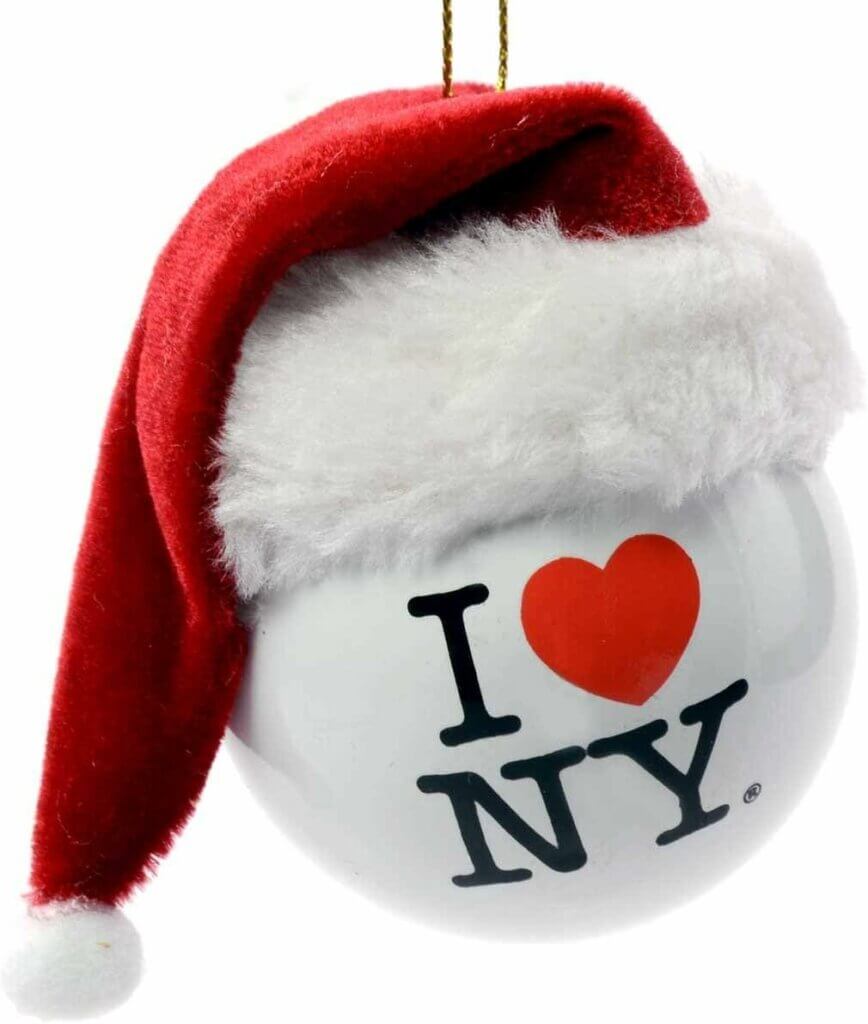 I heart NY Santa Christmas Ornament