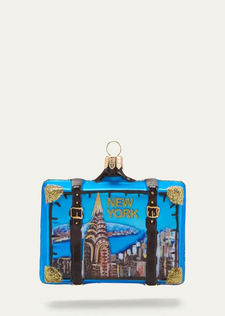 New York City vintage suitcase christmas ornament and decoration