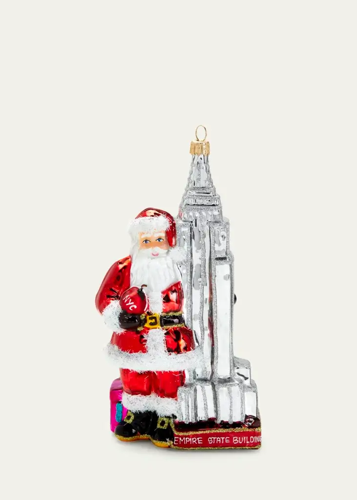 Santa and the Empire State Building ornament