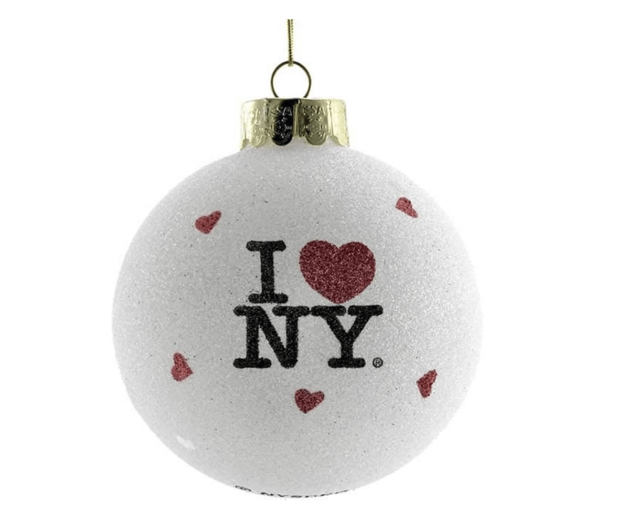 glittery I heart NY Christmas ornament