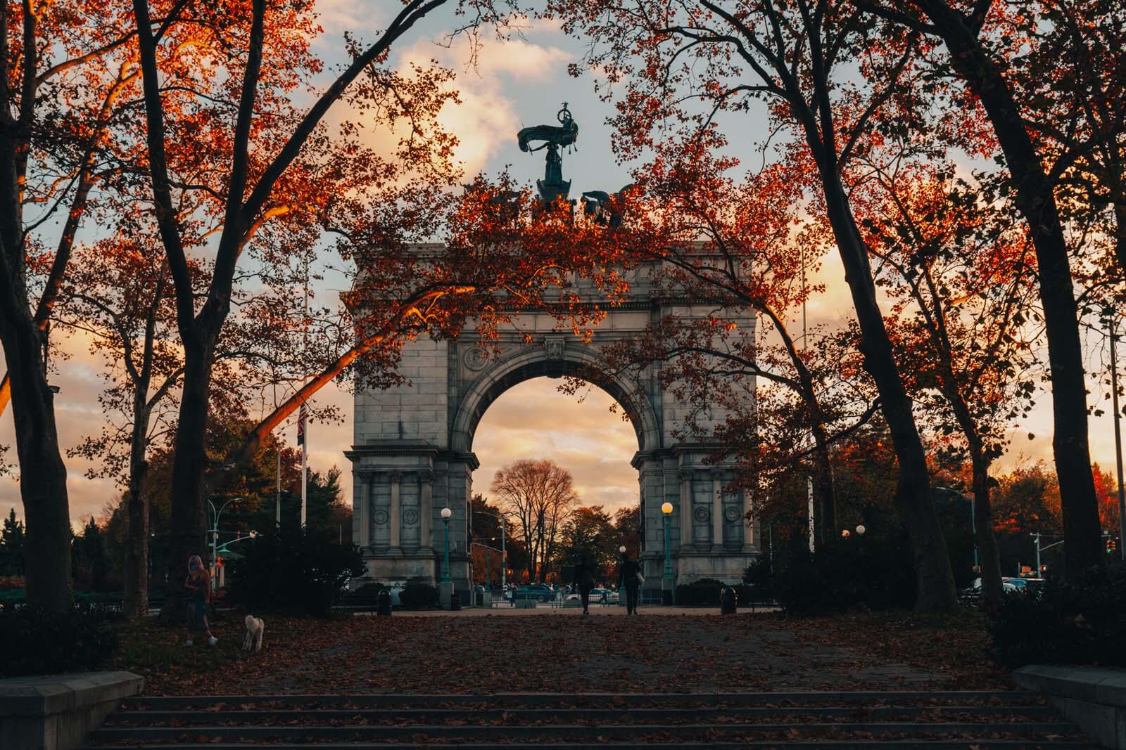 Grand Army Plaza in Brooklyn in the fall