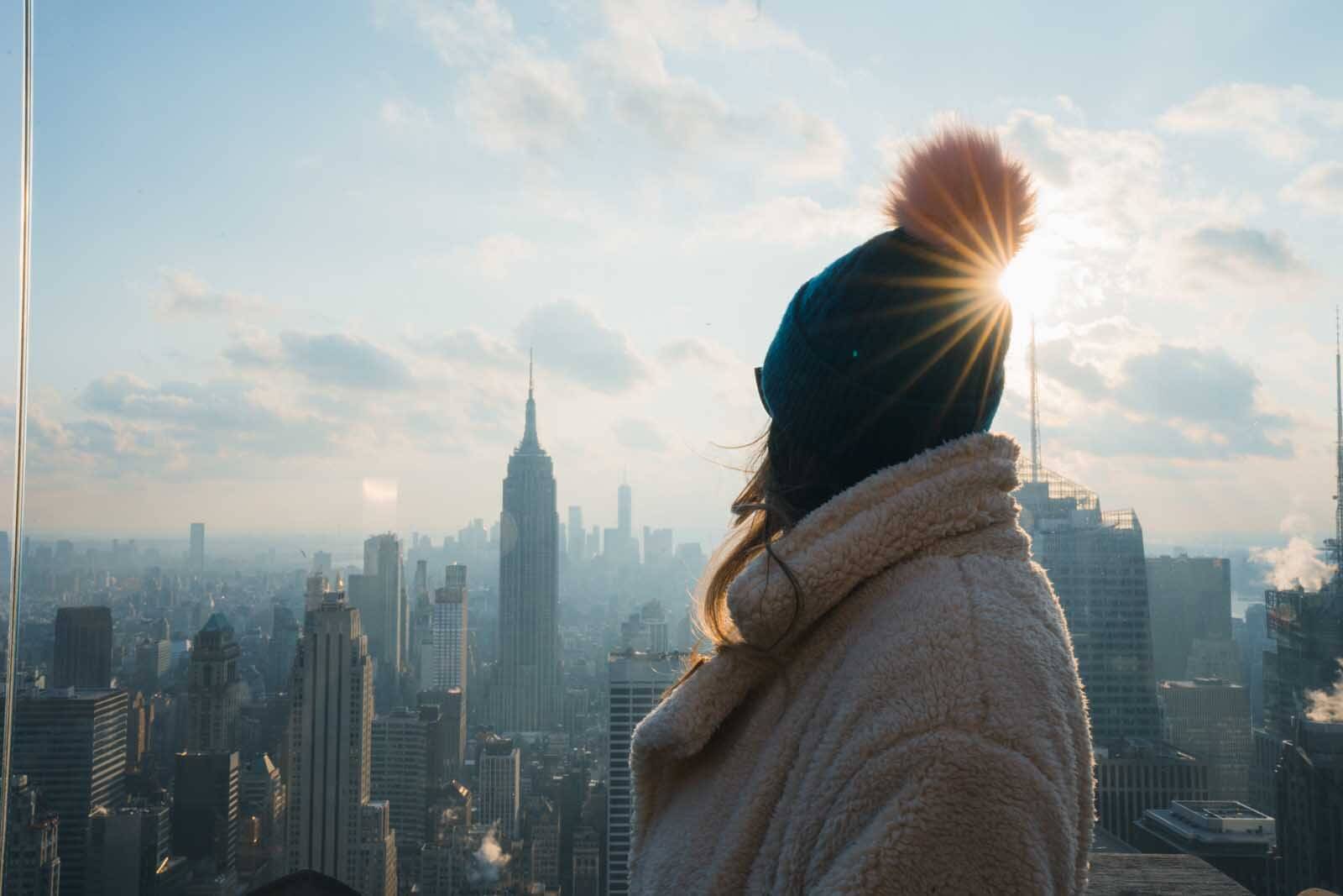 Top of the Rock View in NYC in winter