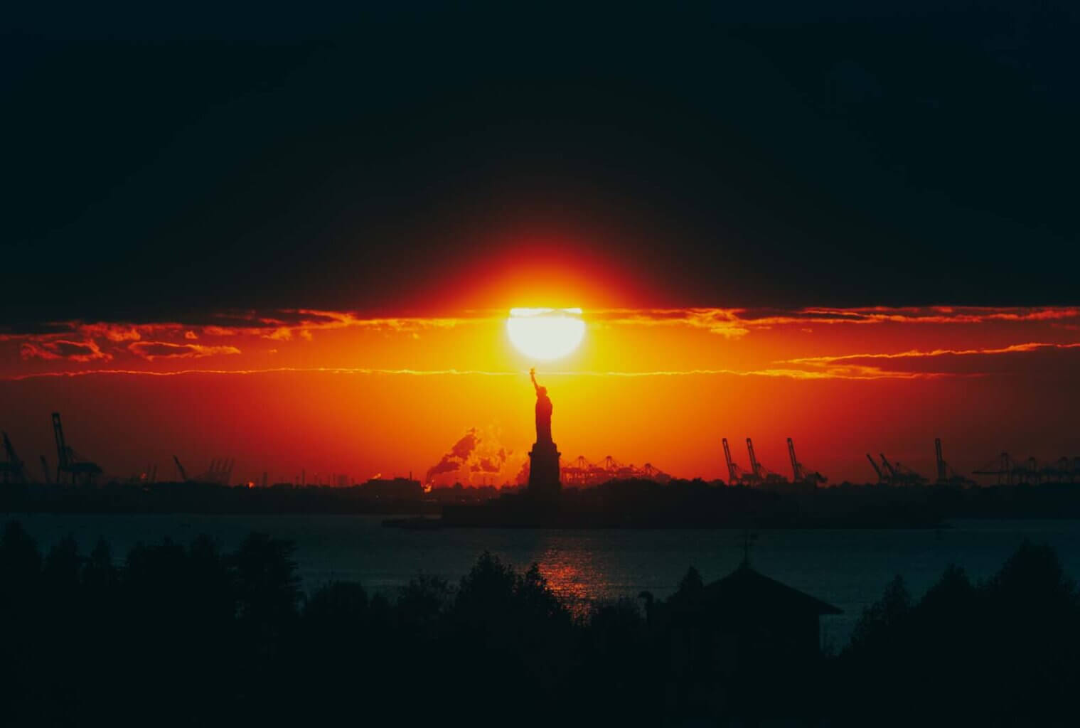 View of the Statue of Liberty from DUMBO House in Brooklyn