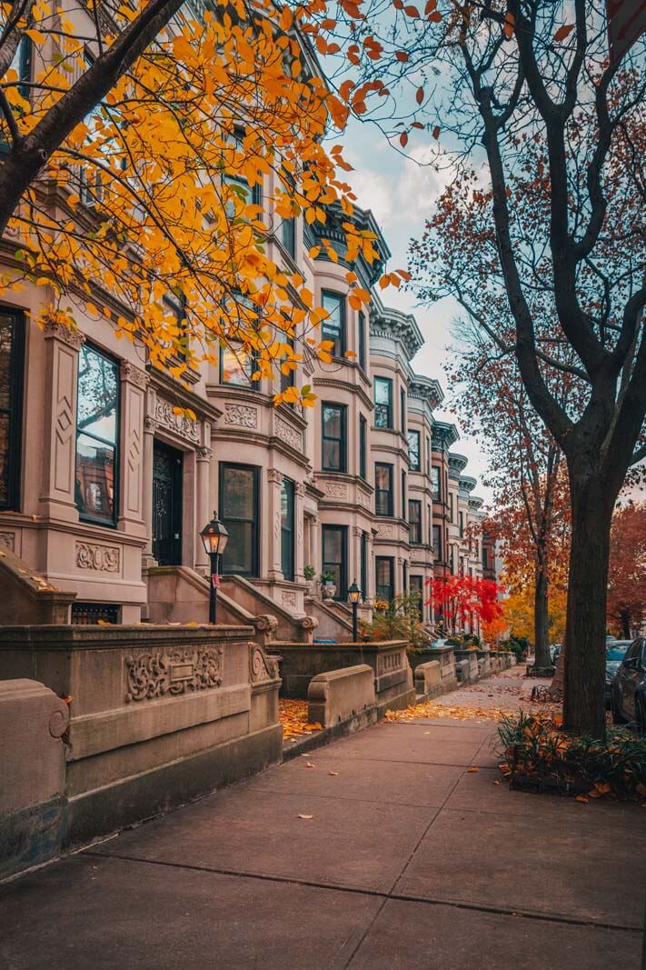 beautiful row houses in Park Slope Historic District Brooklyn