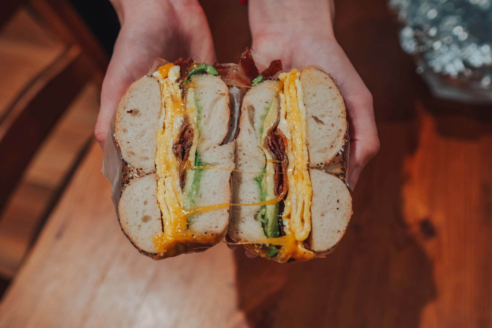 Bagel Pub bagel in brooklyn ABC sandwich