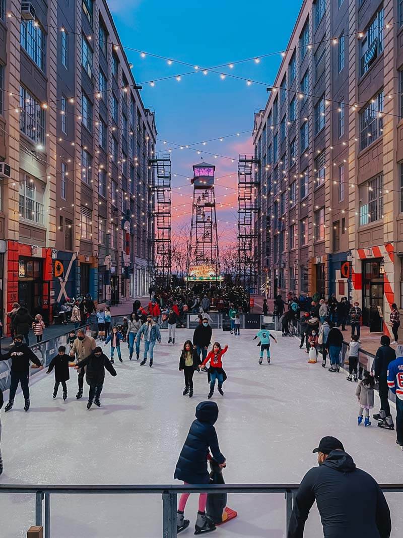 ice skating at industry city in brooklyn