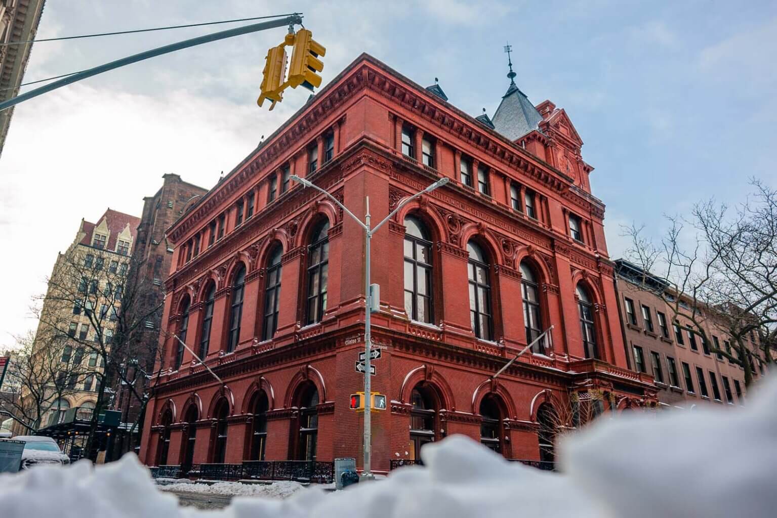 Brooklyn Heights Historical Society Facade after Snowfall