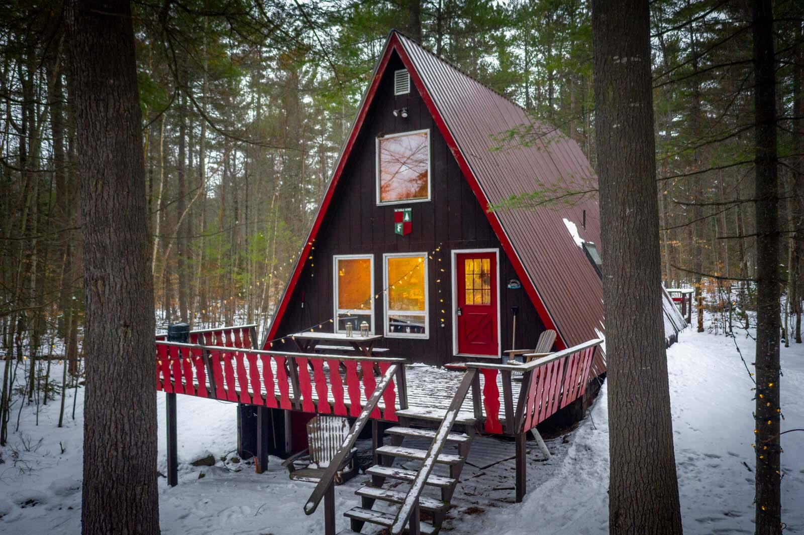 Pretty a Frame Cabin Airbnb in New York adirondacks
