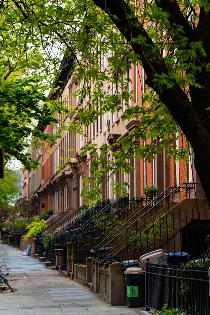 Gorgeous row houses and brownstones in Carroll Gardens in Brooklyn