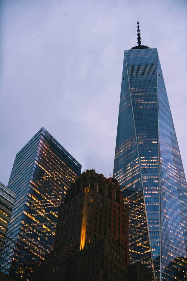 New York Night photo of the World Trade Center in Lower Manhattan NYC