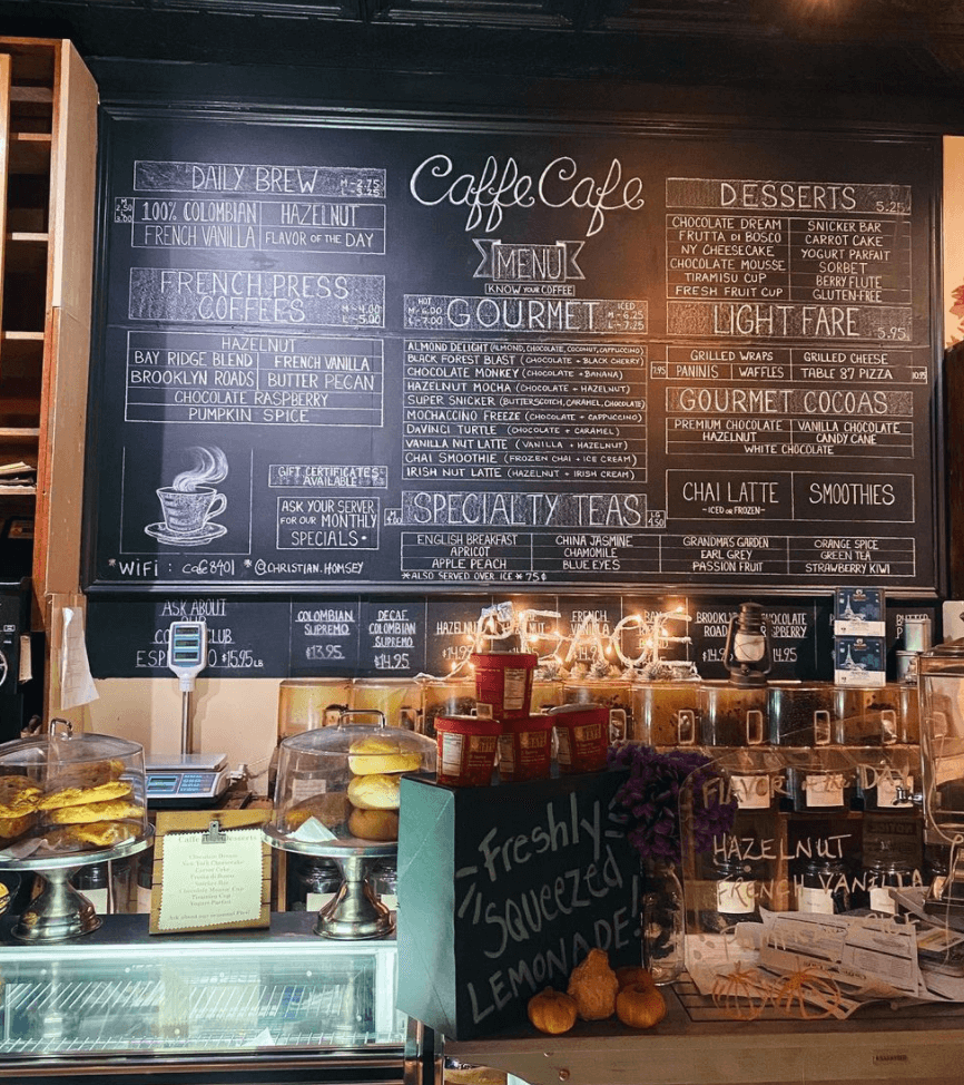 Caffé Café coffee shop in Bay Ridge Brooklyn by Quoffee Quest