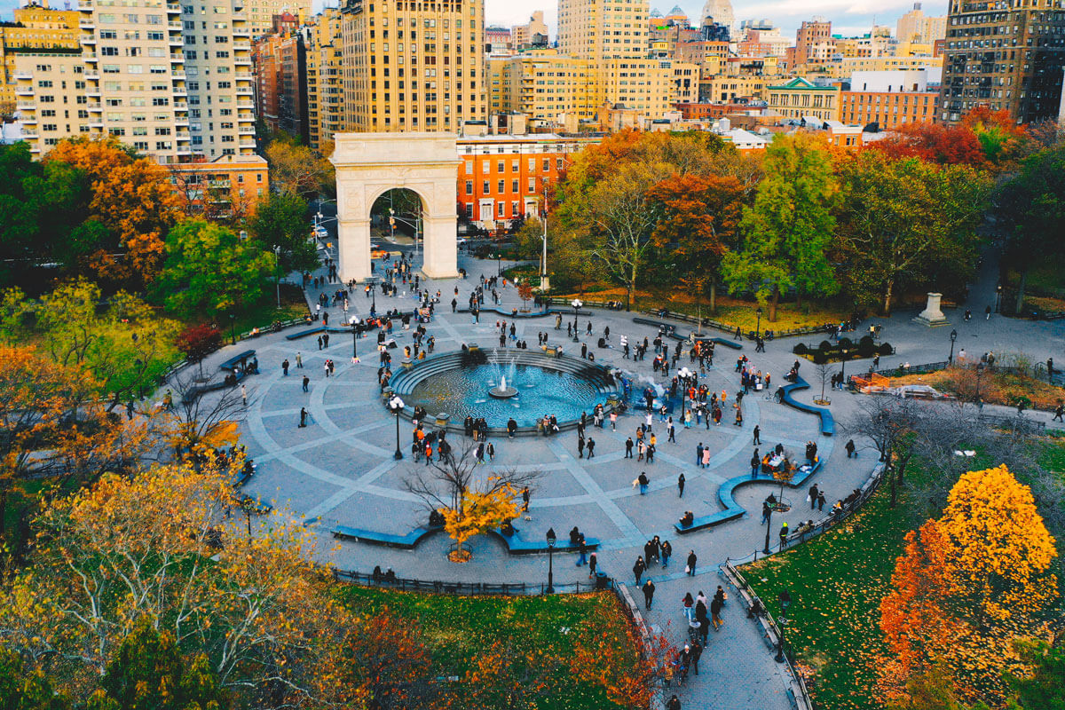 aerial-view-of-Washington-Square-Park-in-NYC-in-the-fall