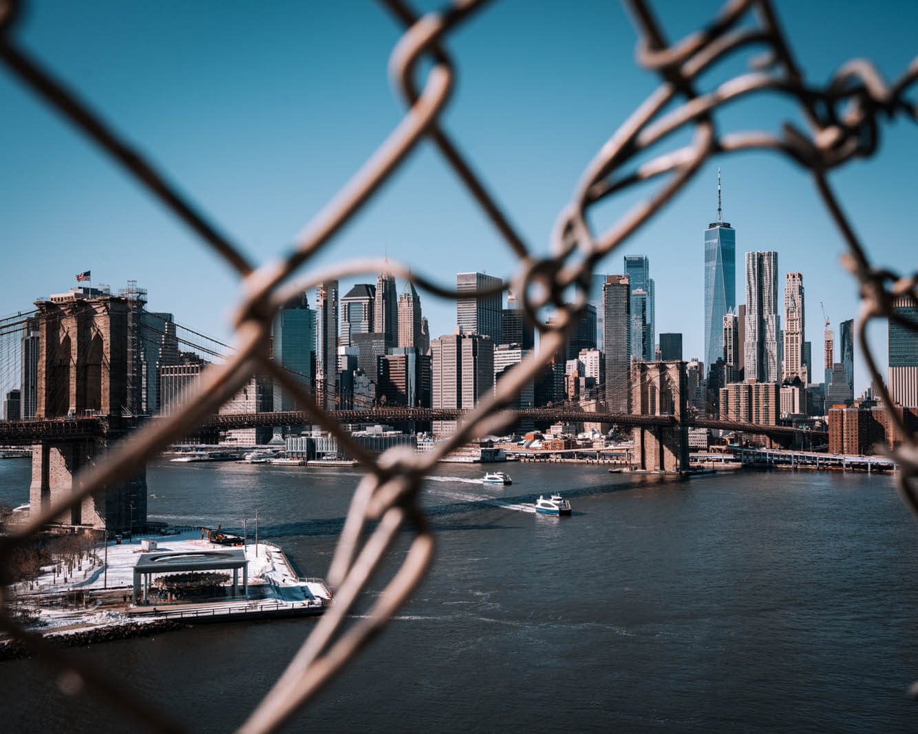 view from the Manhattan Bridge walk in NYC