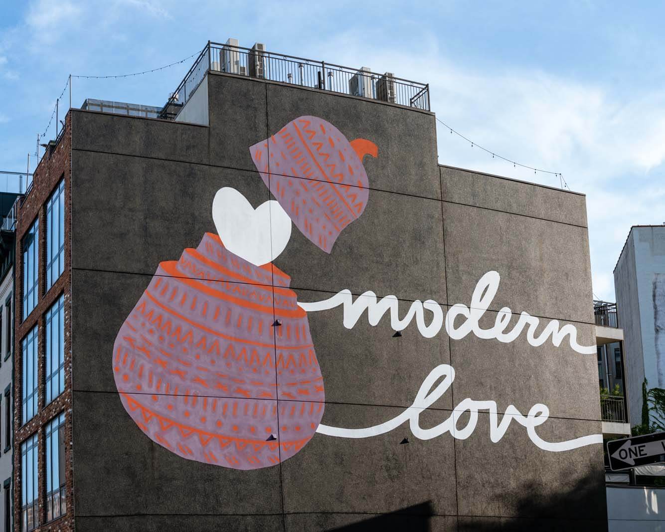 Modern Love vegan restaurant mural in Williamsburg Brooklyn