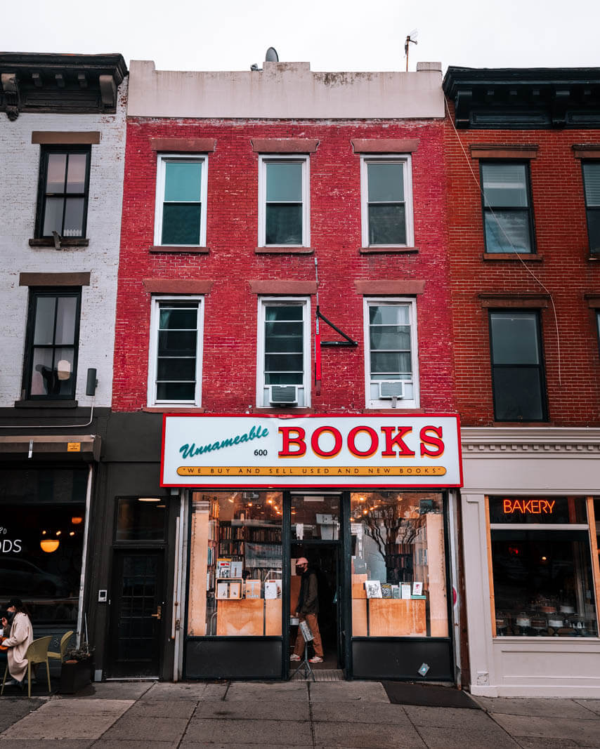 Unnameable Books on Vanderbilt Ave in Prospect Heights Brooklyn