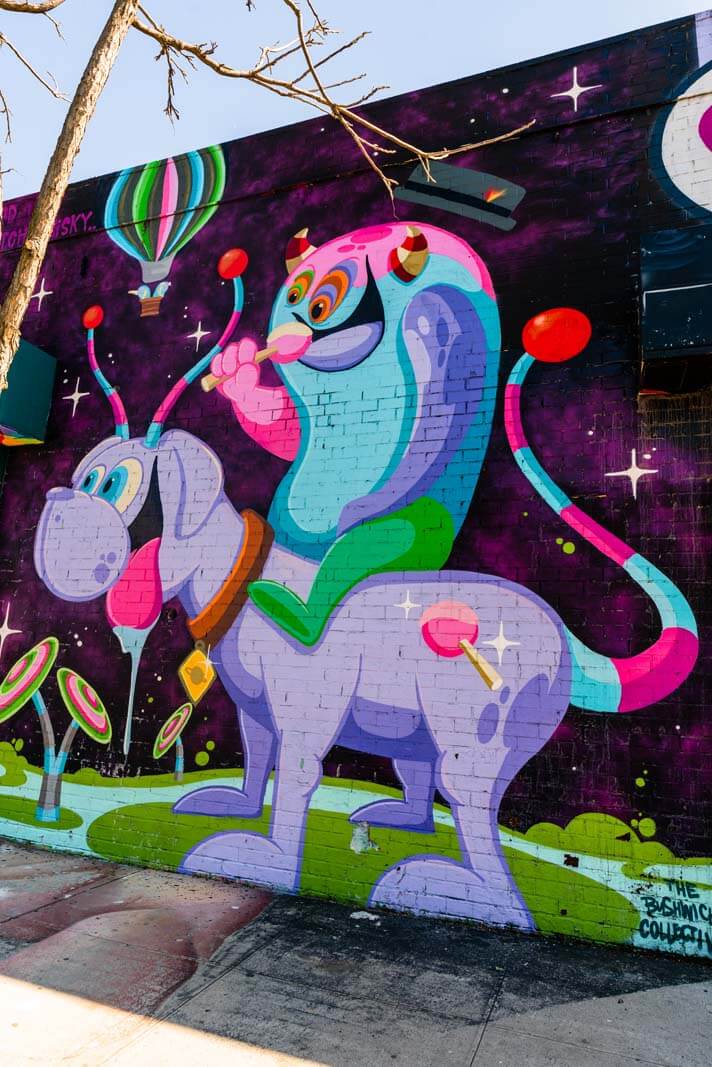 fun and colorful Bushwick Collective mural in brooklyn