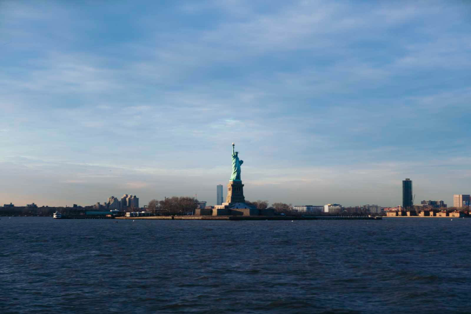 A view of the Statue of liberty from Battery Park