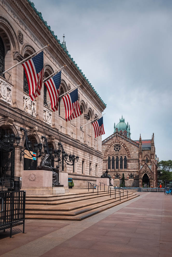 Boston Public Library in Copley Square in Boston Massachusetts