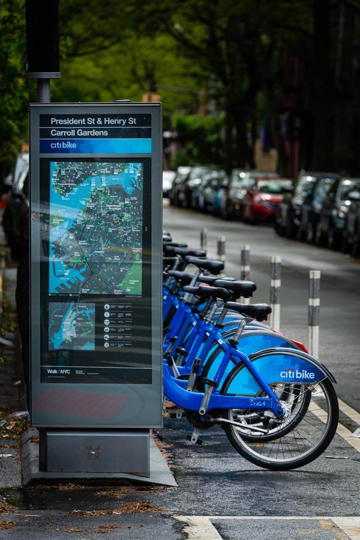 Citibike docking station in Carroll Gardens Brooklyn NYC