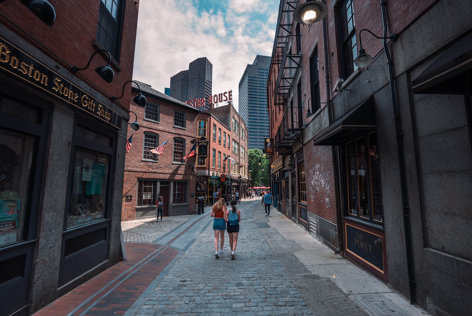 Historic alleyway where the old bars and taverns are in Bostons North End