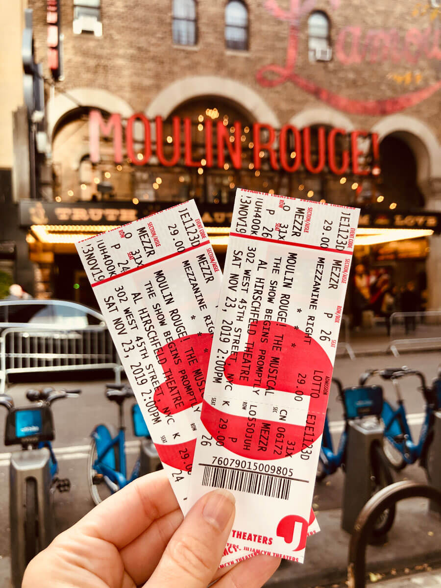 Tickets To Moulin Rouge Outside The Al Hirschfield Theater At Broadway In NYC 