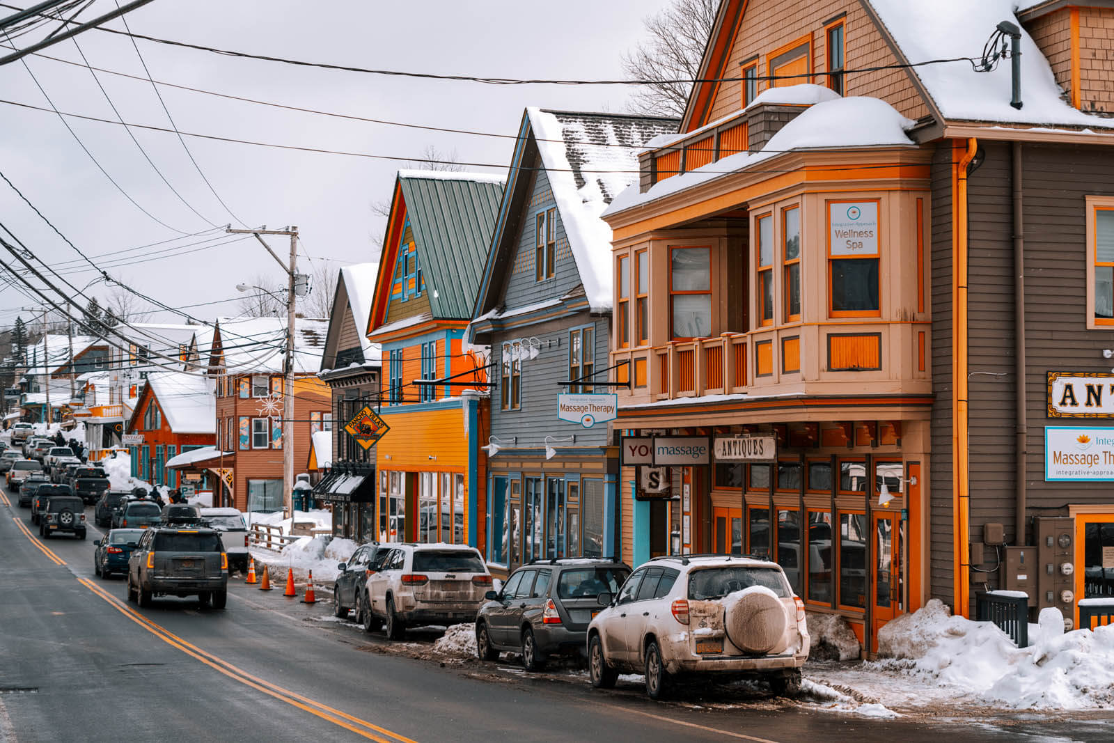 colorful town of Tannersville near Hunter in the Catskills in Upstate New York