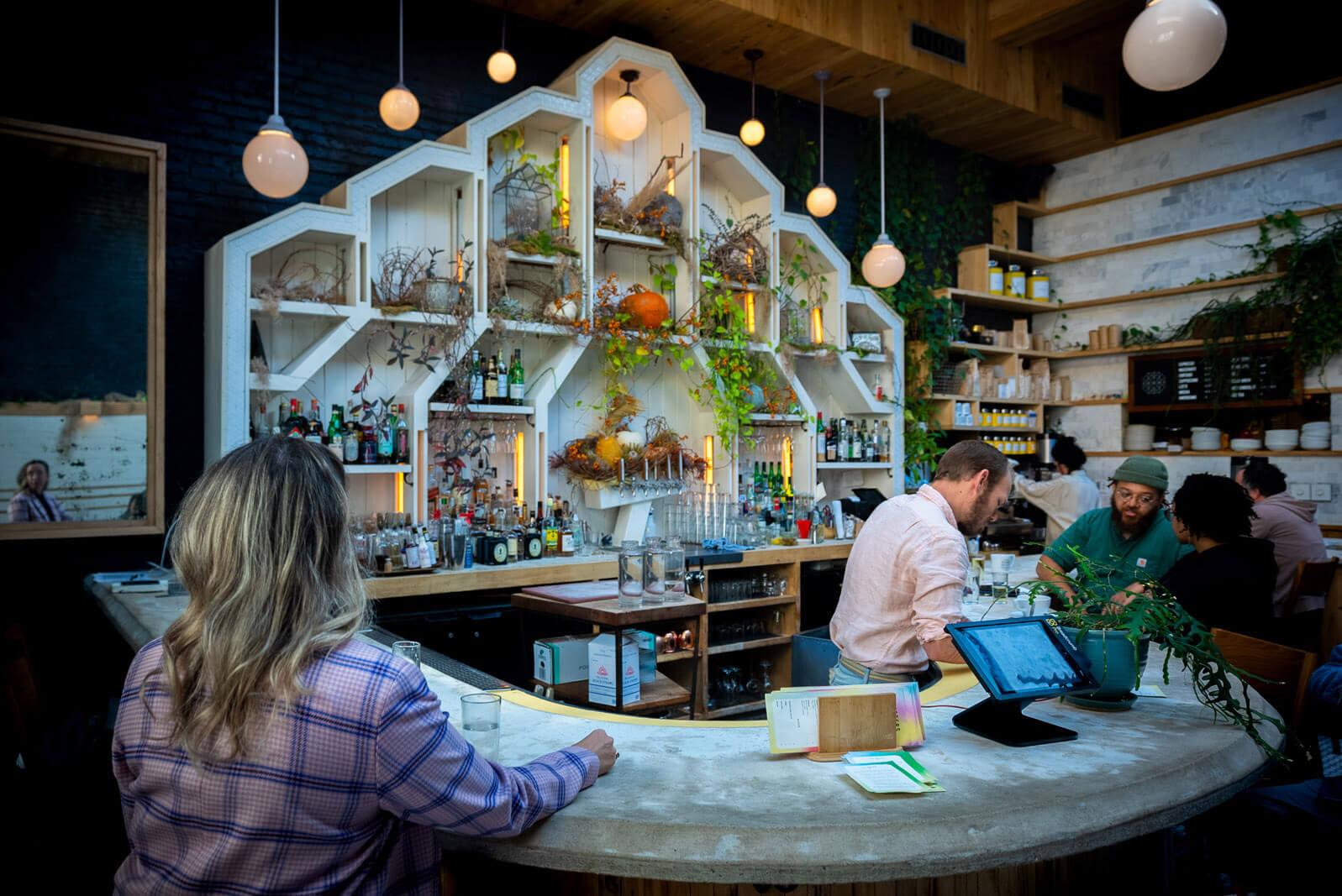 the bar inside Sisters on Fulton St in Clinton Hill Brooklyn