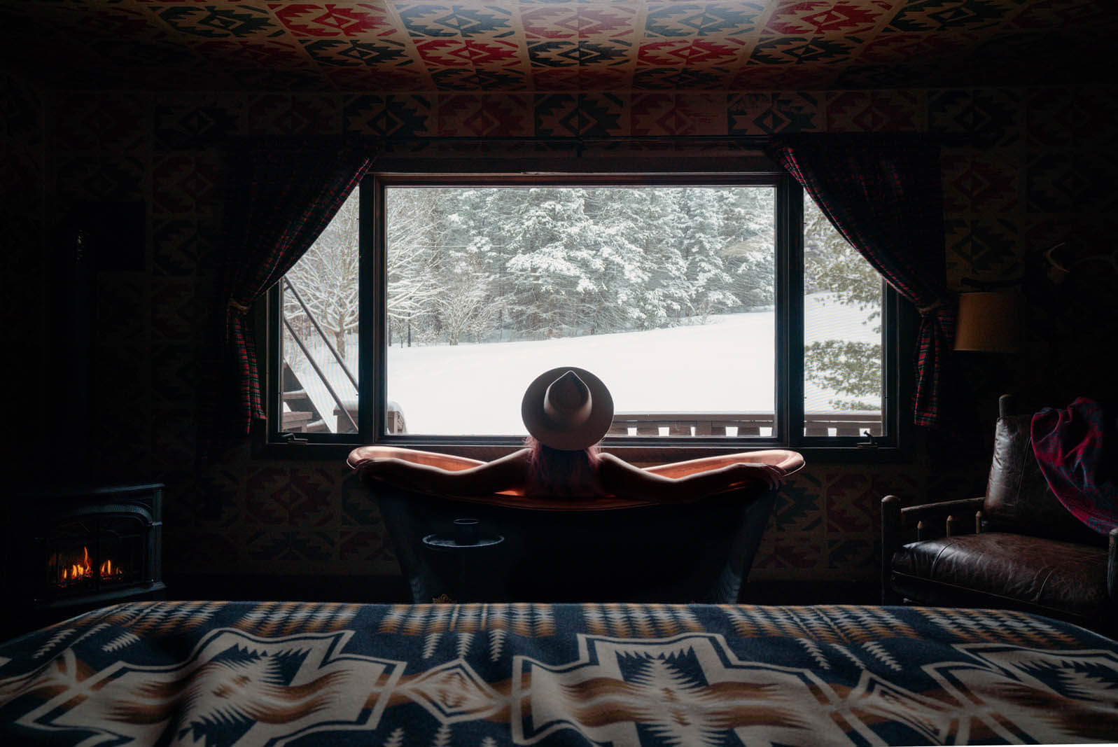 Bathtub at the Urban Cowboy Lodge in the Catskills New York